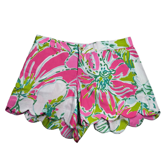 Lilly Pulitzer Flamingo Pink Don’t Give a Cluck Buttercup Shorts Size 00 Womens - Picture 1 of 6